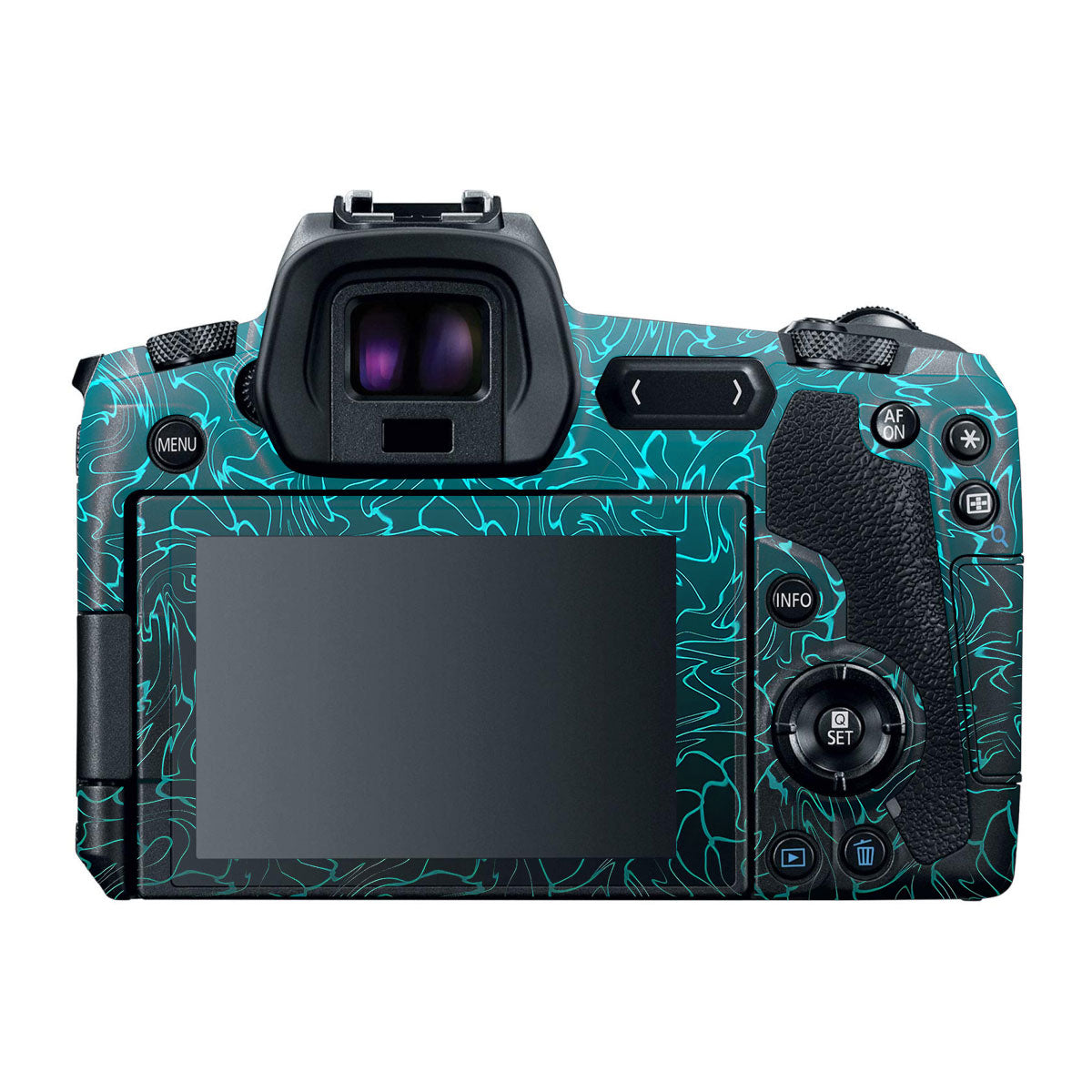 Cyan Blue to Black Gradient Canon EOS R Camera Skins