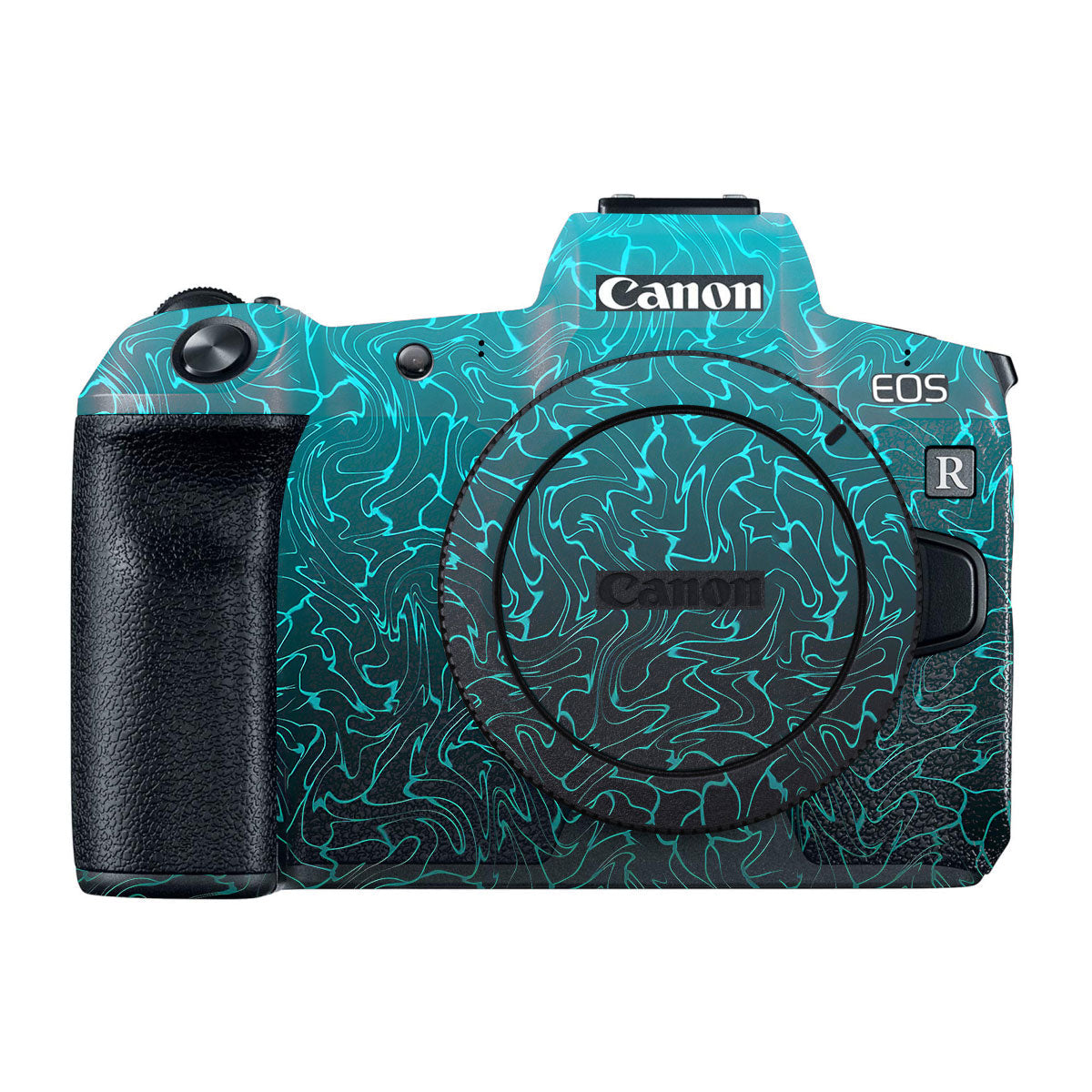Cyan Blue to Black Gradient Canon EOS R Camera Skins