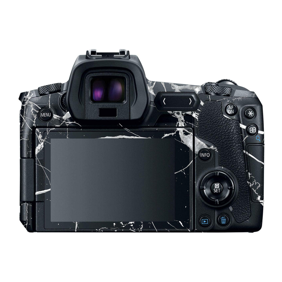 White Veins on Black Canon EOS R Camera Skins