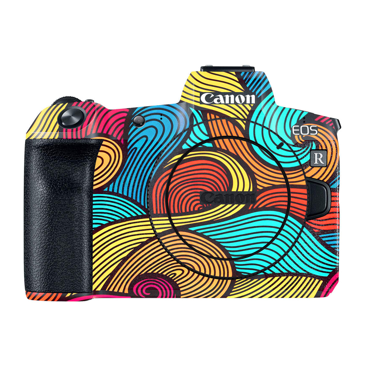 Retro Colorful Doodle Art Pattern Canon EOS R Camera Skins