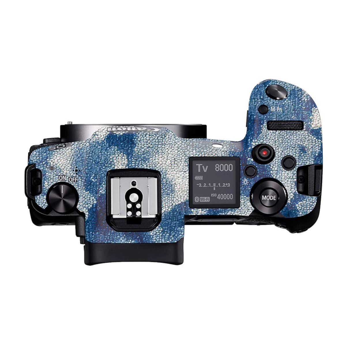Blue Watercolor Fabric Canon EOS R Camera Skins