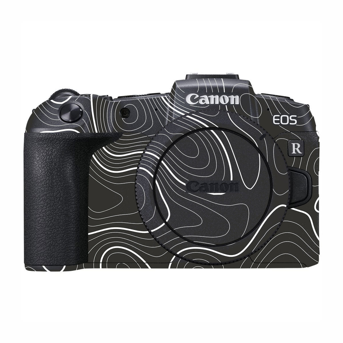 Grayscale Topographic Lines Canon EOS RP Camera Skins