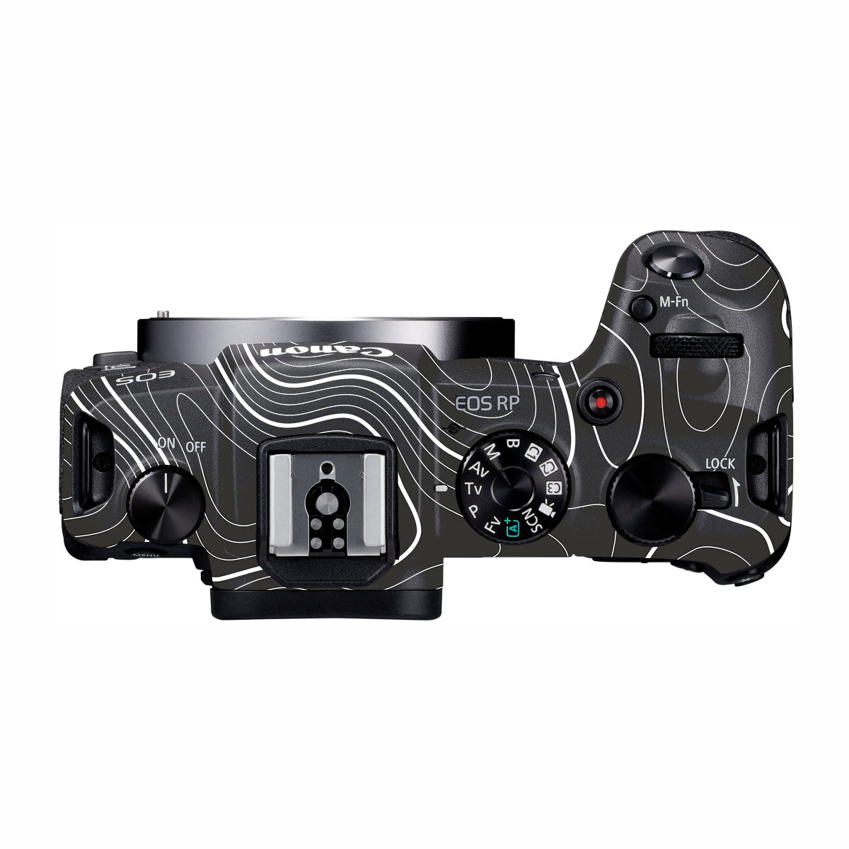 Grayscale Topographic Lines Canon EOS RP Camera Skins