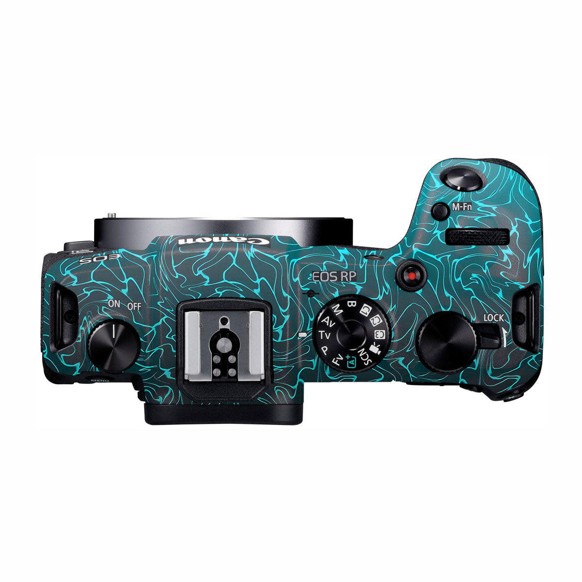Cyan Blue to Black Gradient Canon EOS RP Camera Skins