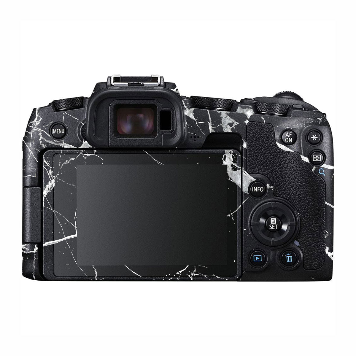 White Veins on Black Canon EOS RP Camera Skins