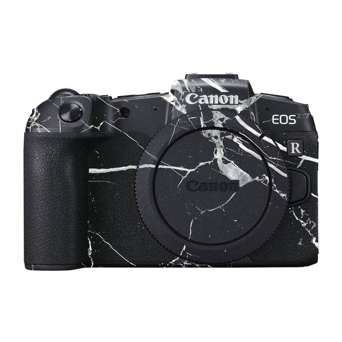 White Veins on Black Canon EOS RP Camera Skins