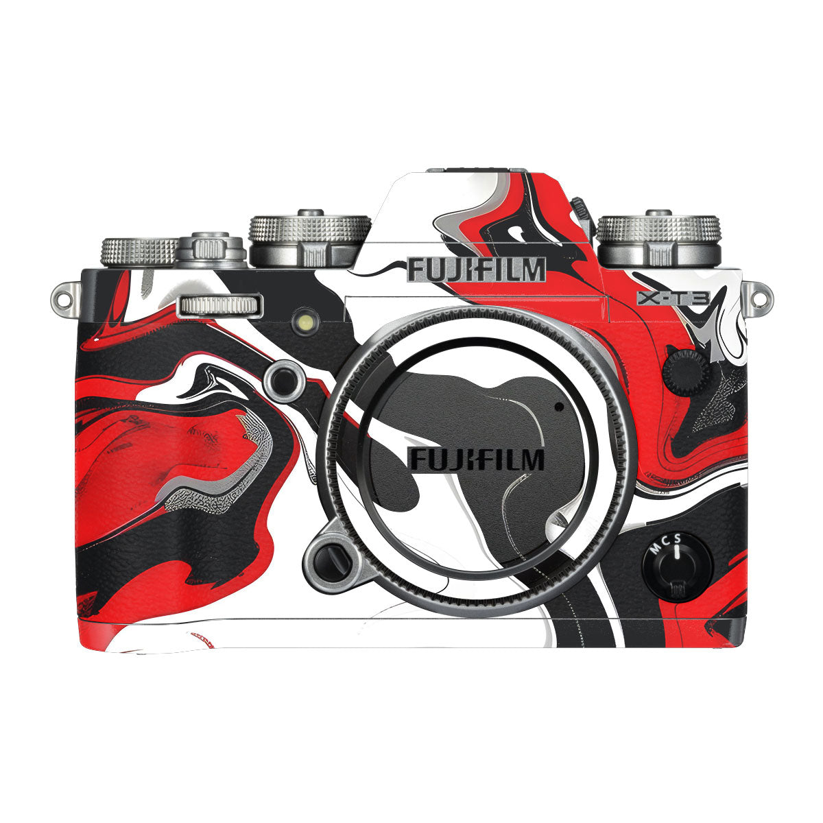 Scarlet and White Motion FujiFilm X-T3 Camera Skin