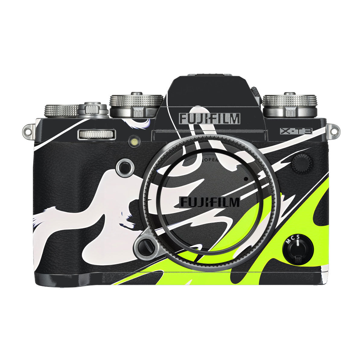 Neon Green and Black Pattern FujiFilm X-T3 Camera Skin