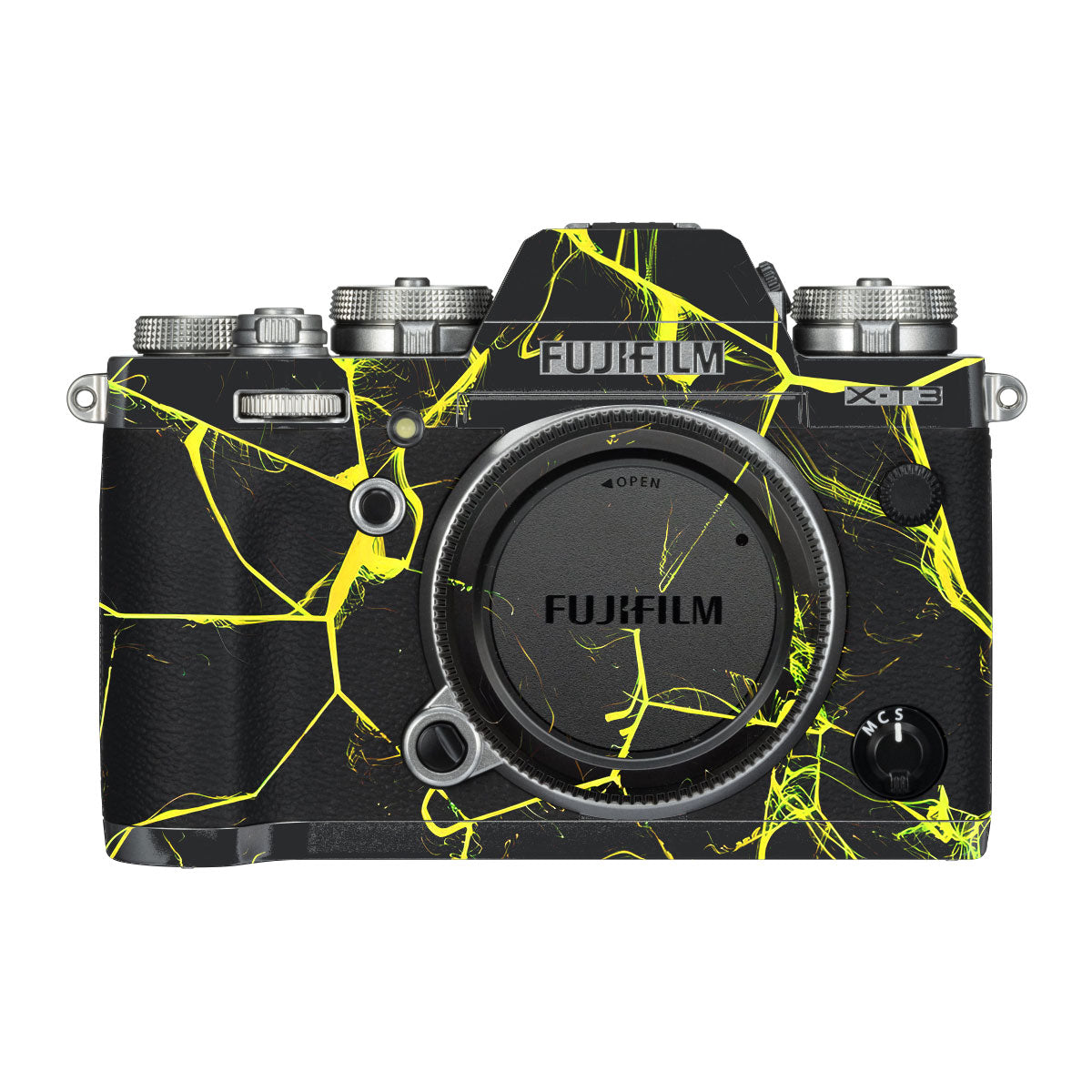 White Veins on Black FujiFilm X-T3 Camera Skin