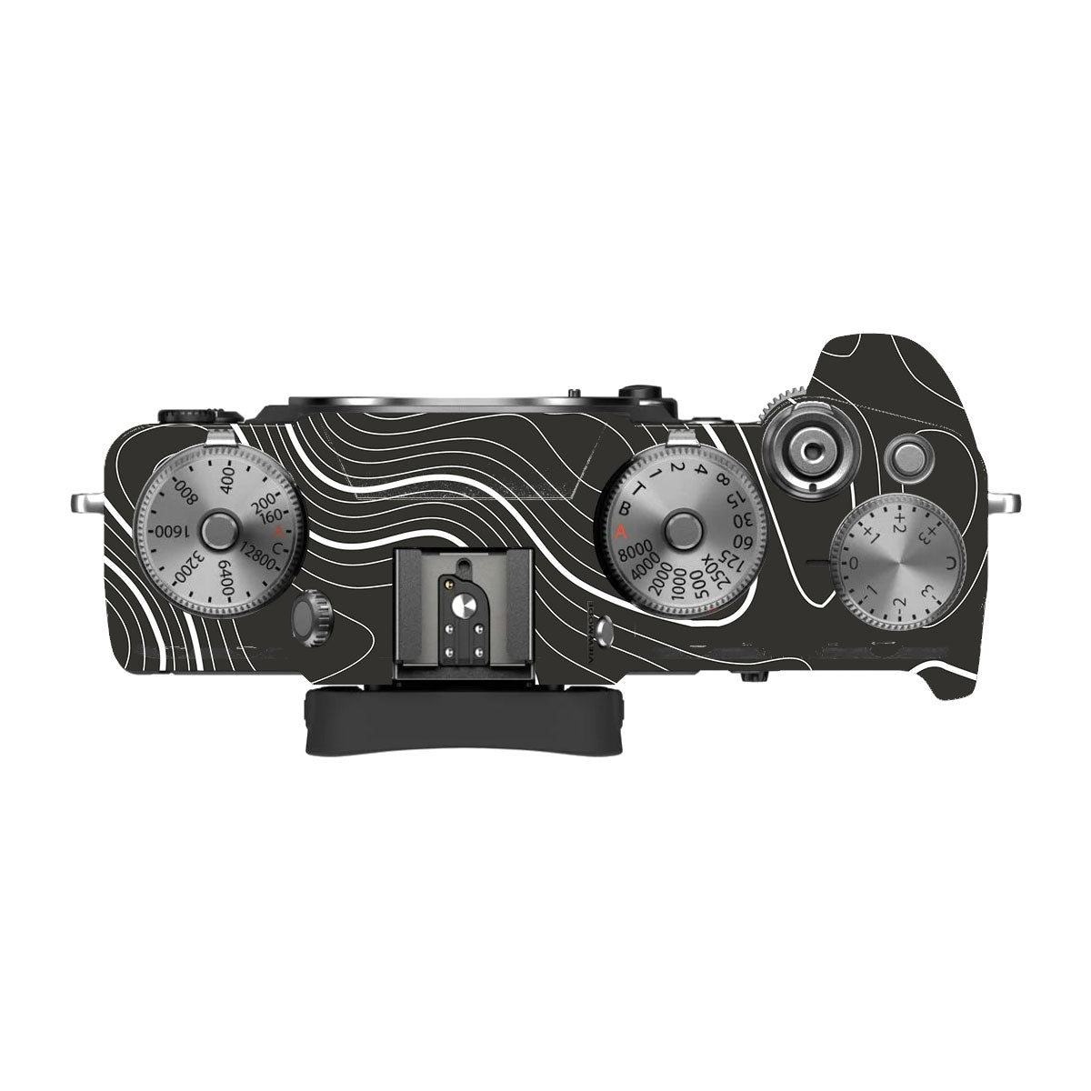 Grayscale Topographic Lines FujiFilm X-T4 Camera Skin