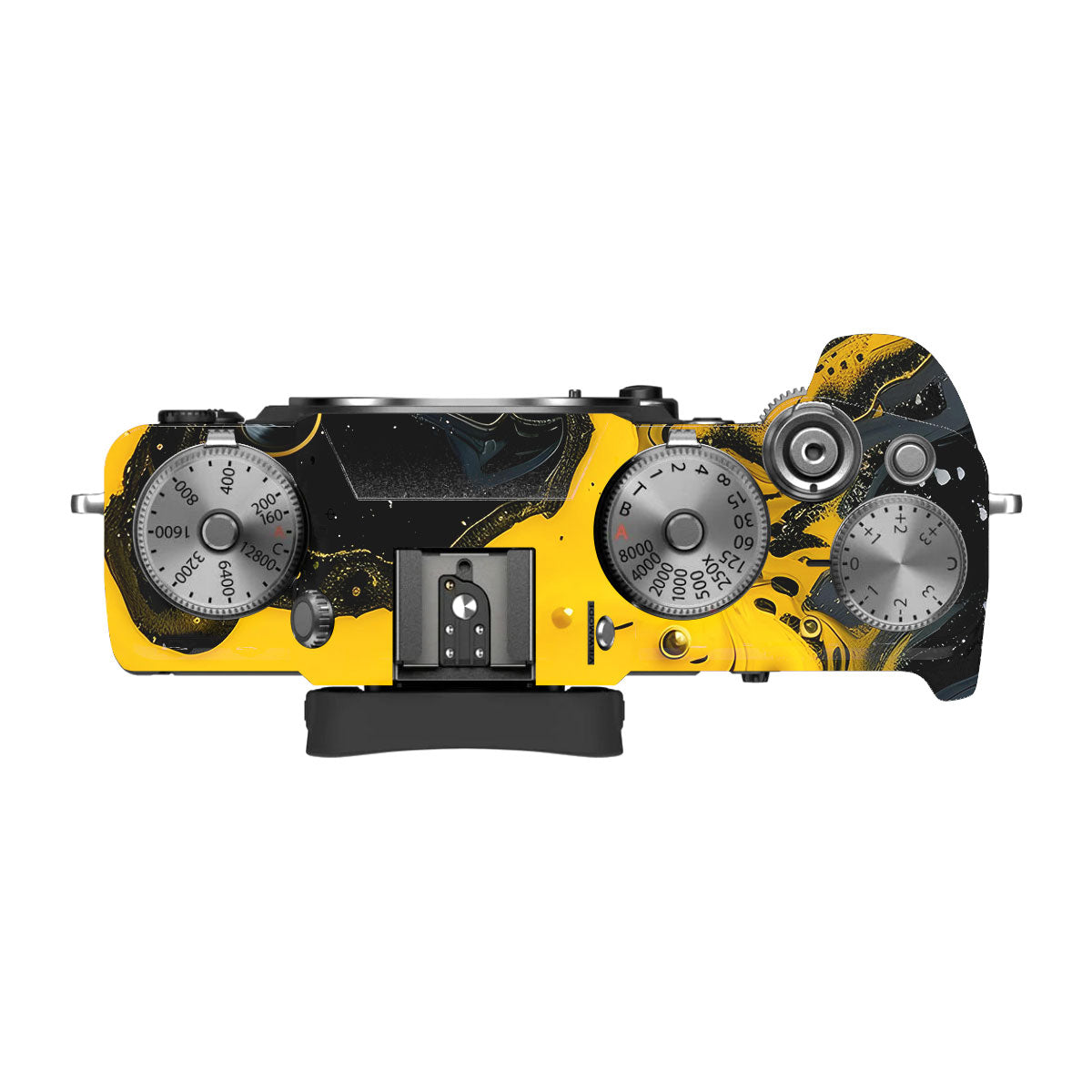 Yellow and Black Paint Swirls FujiFilm X-T4 Camera Skin