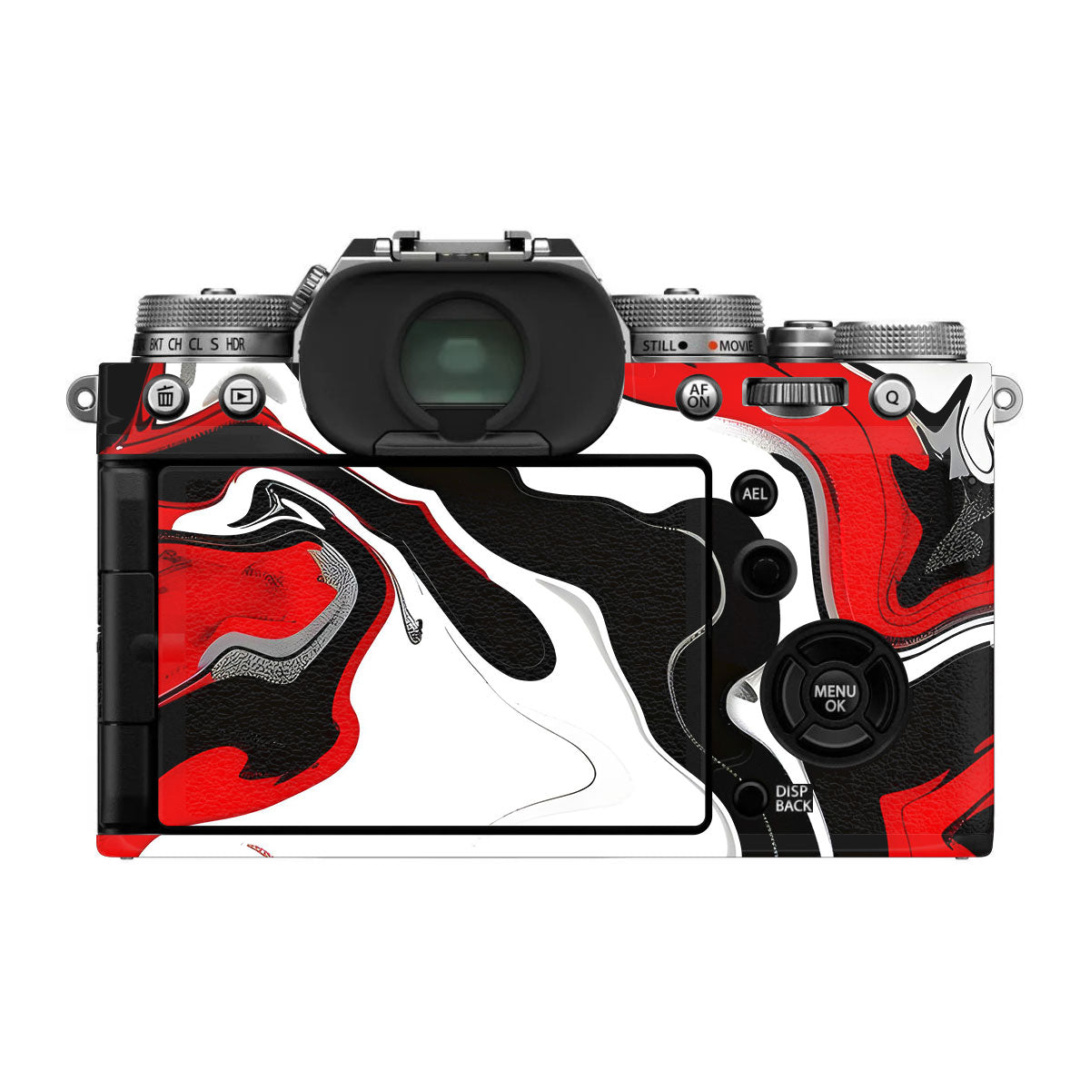 Scarlet and White Motion FujiFilm X-T4 Camera Skin