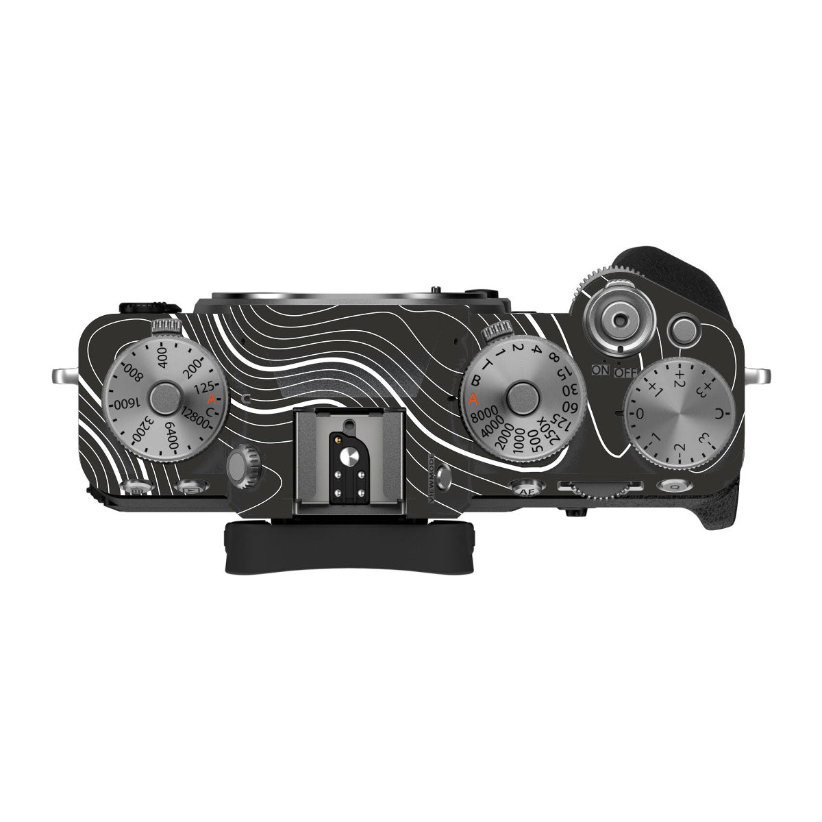 Grayscale Topographic Lines FujiFilm X-T5 Camera Skin