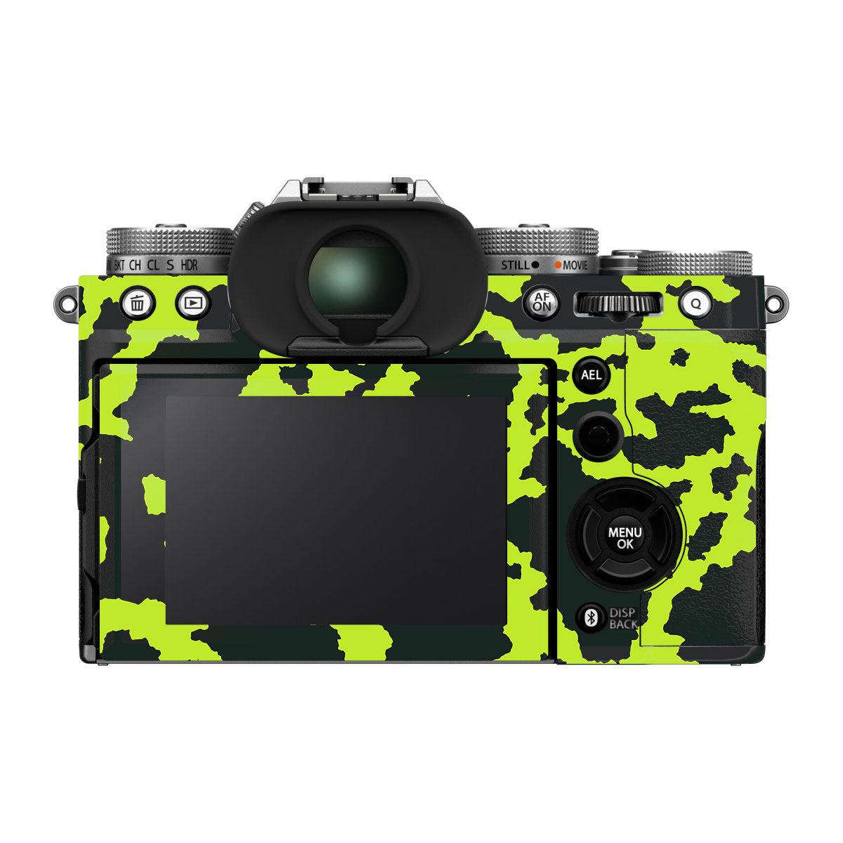 Neon Green Splatter FujiFilm X-T5 Camera Skin