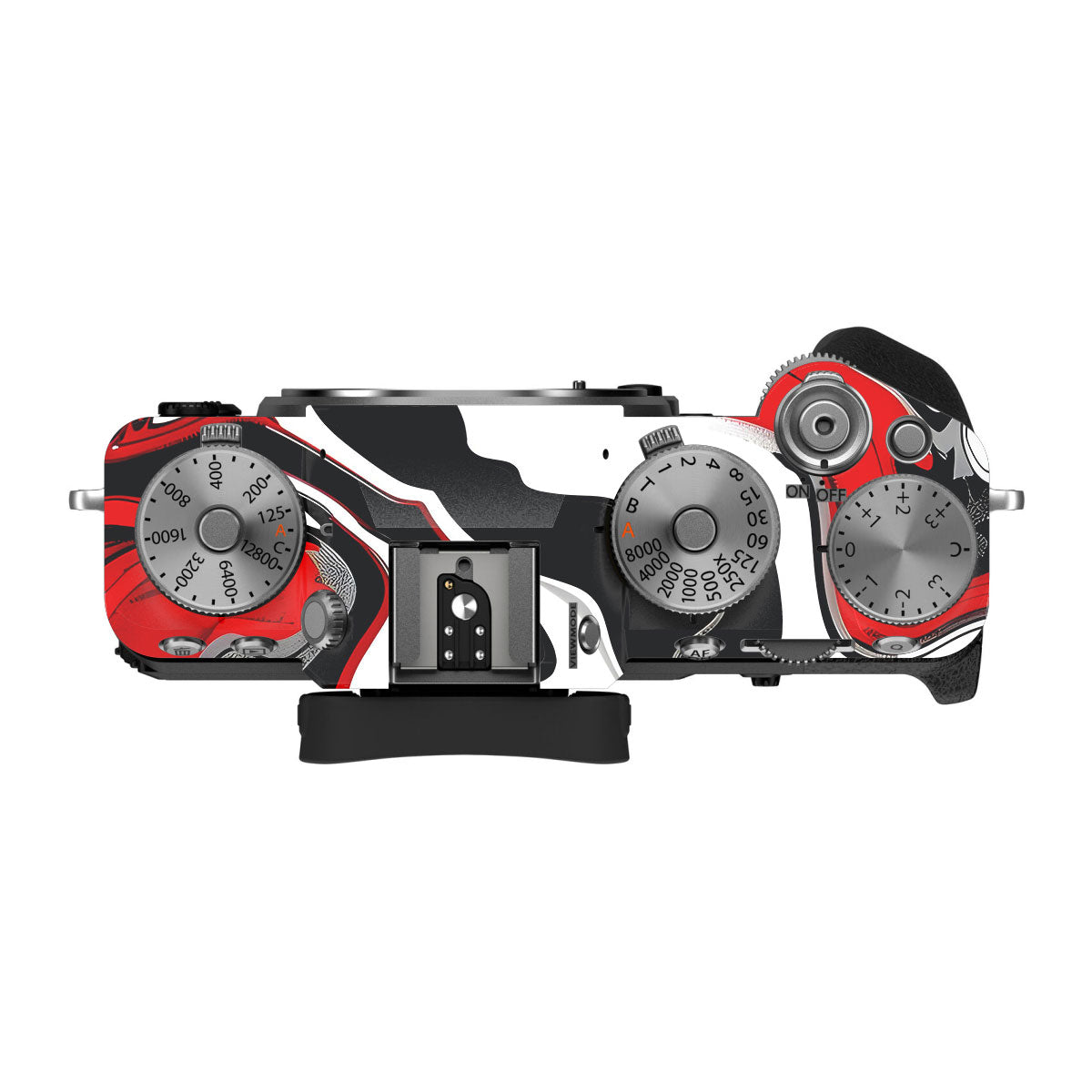 Scarlet and White Motion FujiFilm X-T5 Camera Skin