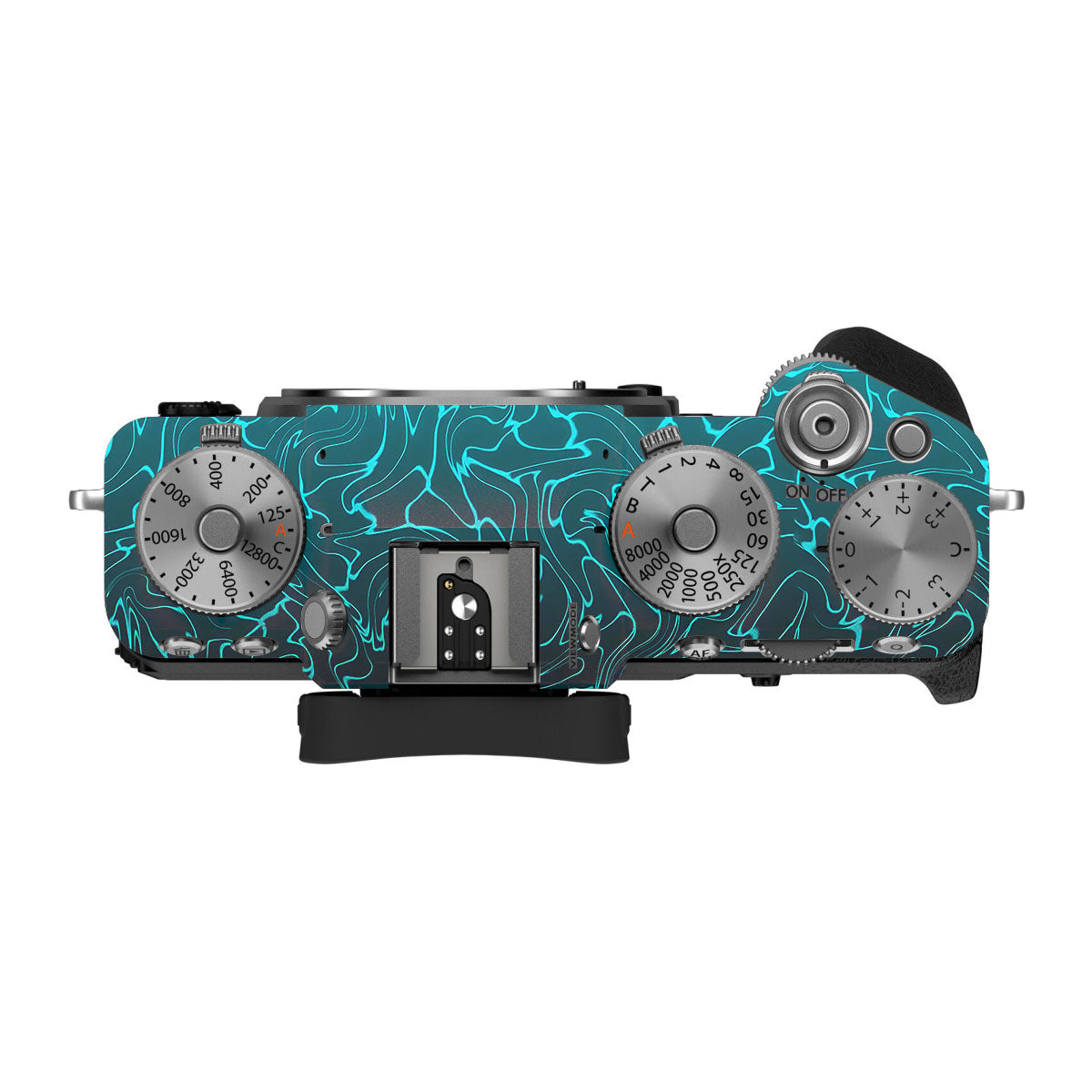 Cyan Blue to Black Gradient FujiFilm X-T5 Camera Skin