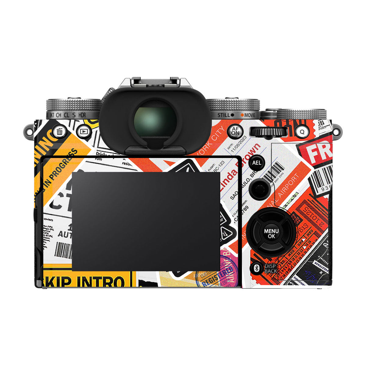 Tech Aesthetic Sticker Collage FujiFilm X-T5 Camera Skin