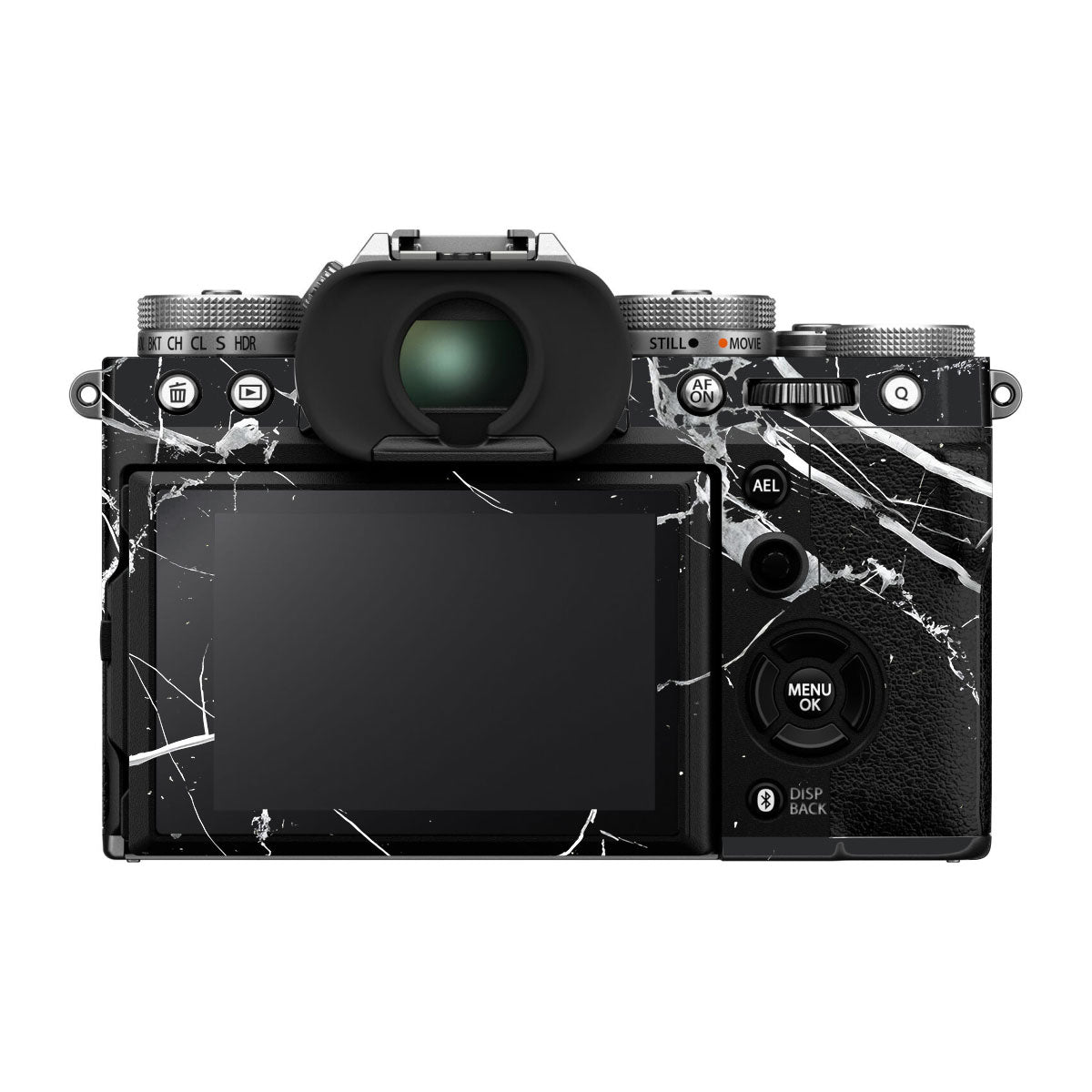 White Veins on Black FujiFilm X-T5 Camera Skin