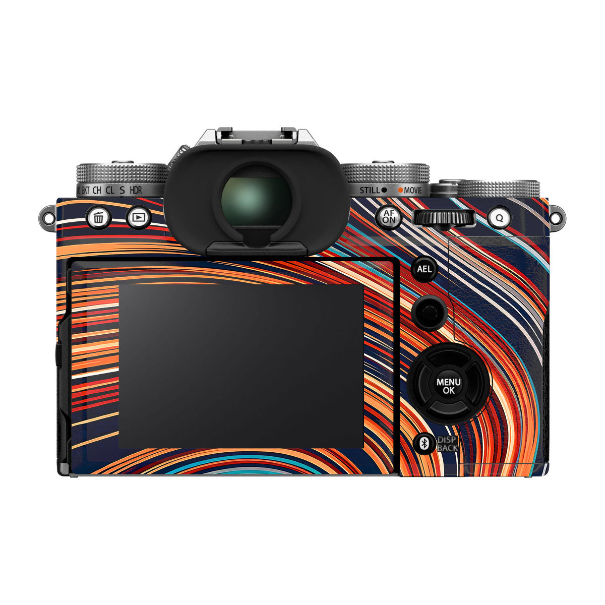 Retro Abstract Striped Swirl FujiFilm X-T5 Camera Skin