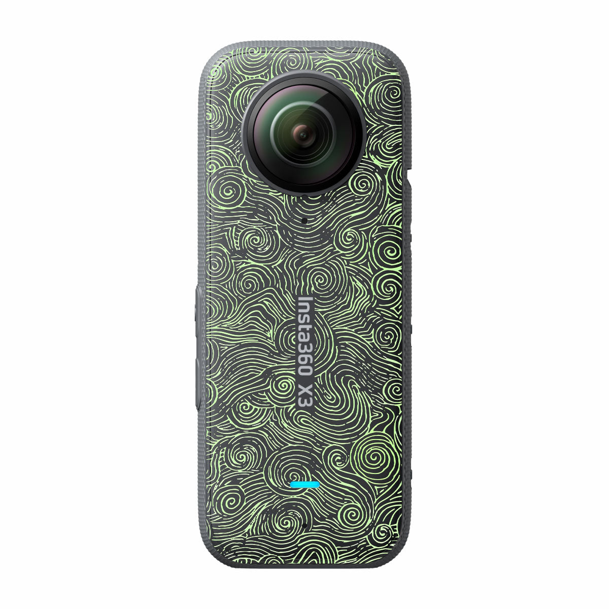 Green Spirals Insta360 X3 Camera Skins