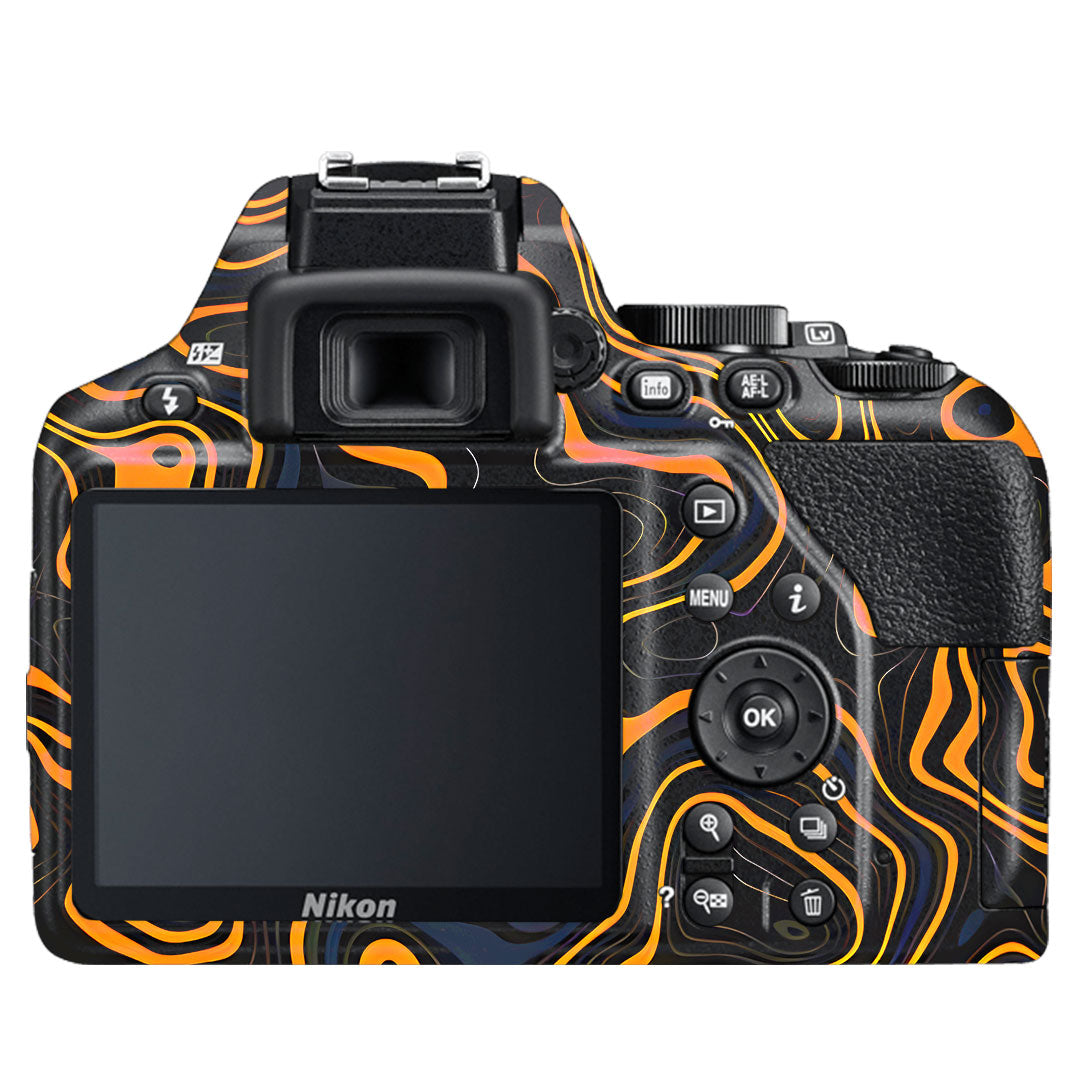 Amber Topographic Waves Nikon D3500 Camera Skin