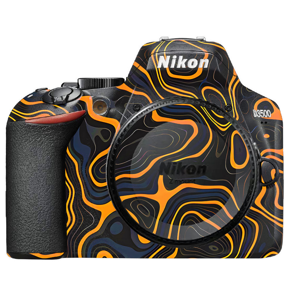 Amber Topographic Waves Nikon D3500 Camera Skin