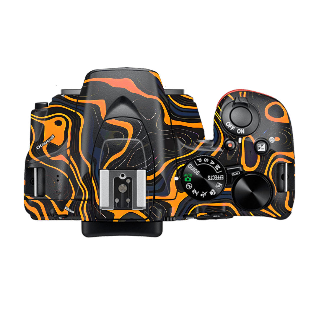 Amber Topographic Waves Nikon D3500 Camera Skin