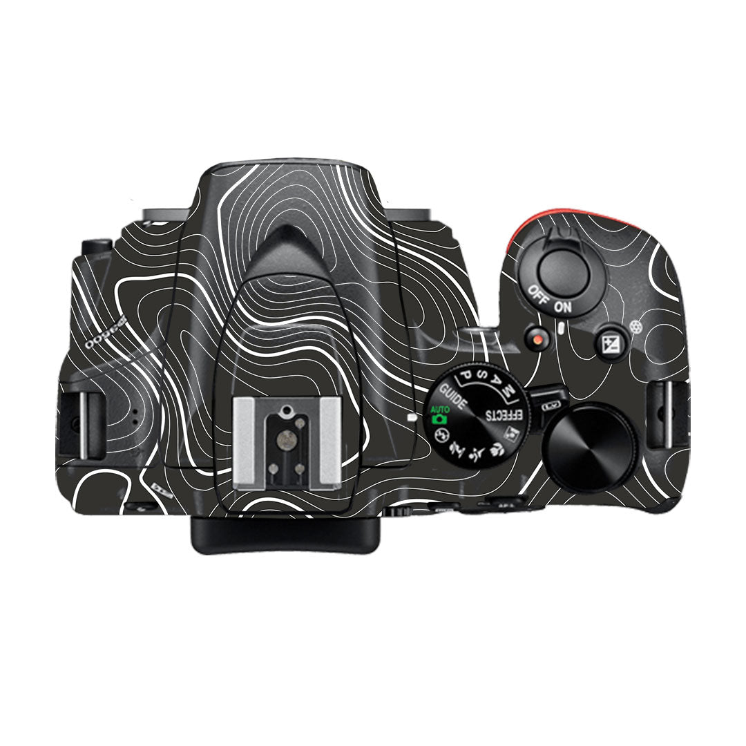Grayscale Topographic Lines Nikon D3500 Camera Skin