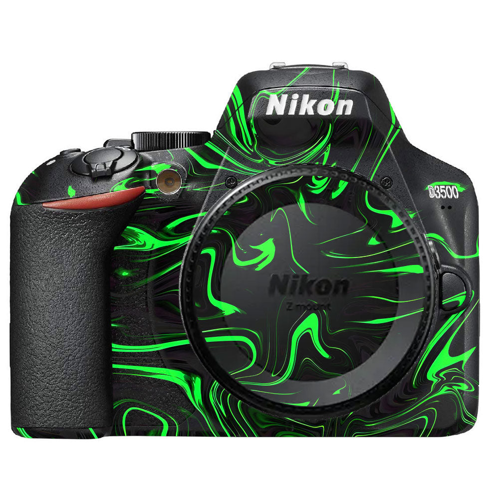 Green Liquid Pattern Nikon D3500 Camera Skin