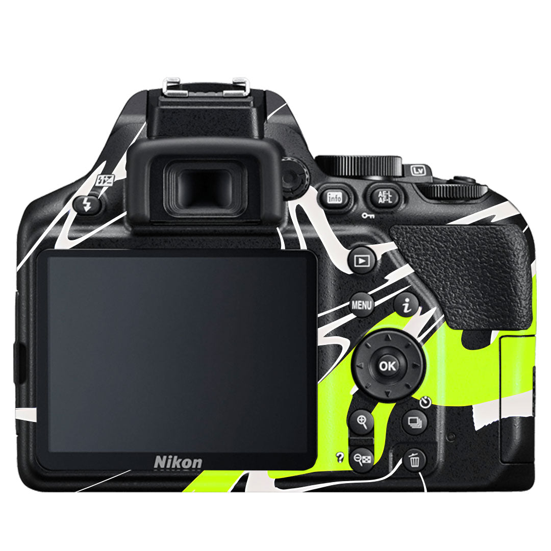 Neon Green and Black Pattern Nikon D3500 Camera Skin