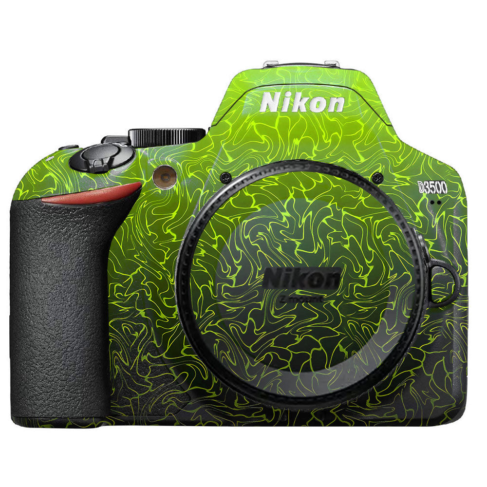 Lime Yellow to Black Gradient Nikon D3500 Camera Skin