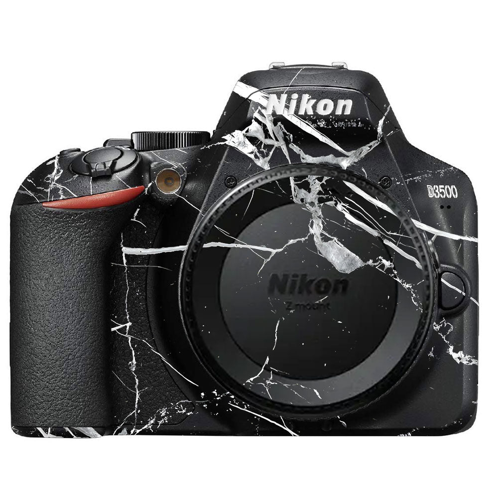 White Veins on Black Nikon D3500 Camera Skin