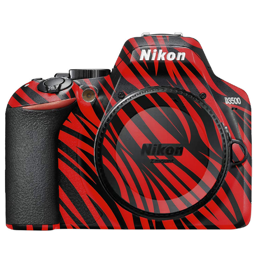 Red and Black Stripes Nikon D3500 Camera Skin