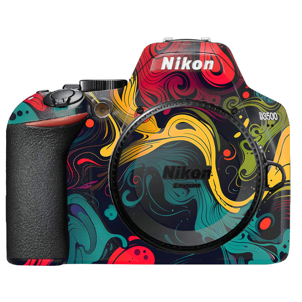 Psychedelic Color Swirl Nikon D3500 Camera Skin