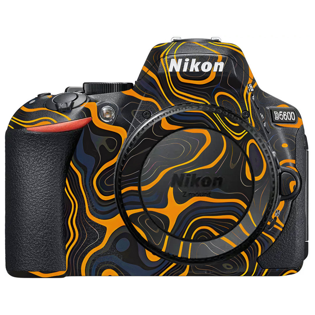Amber Topographic Waves Nikon D5600 Camera Skin
