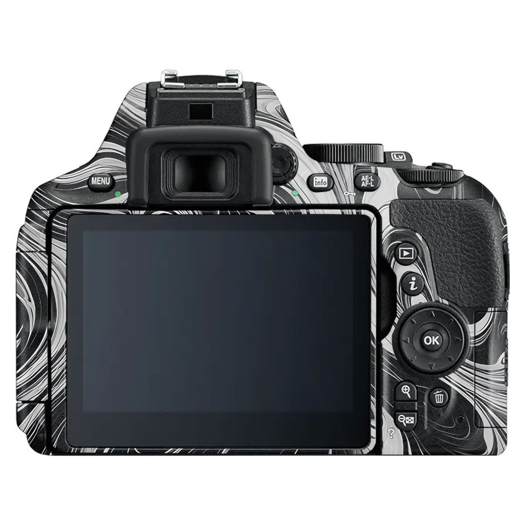 Black and White Marble Nikon D5600 Camera Skin