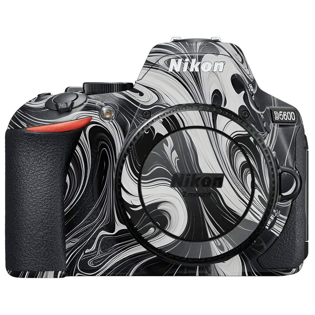 Black and White Marble Nikon D5600 Camera Skin