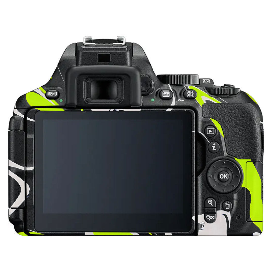 Neon Green and Black Pattern Nikon D5600 Camera Skin