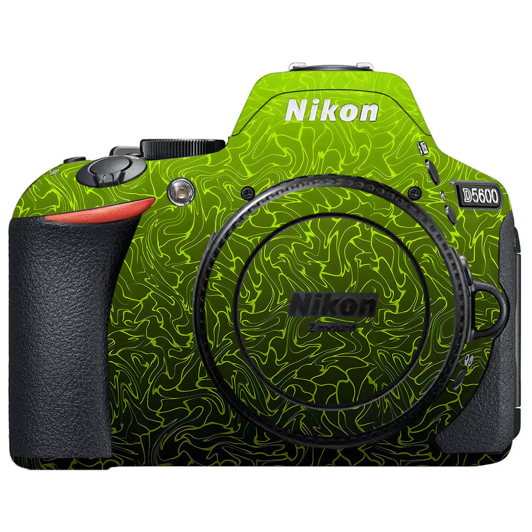 Lime Yellow to Black Gradient Nikon D5600 Camera Skin