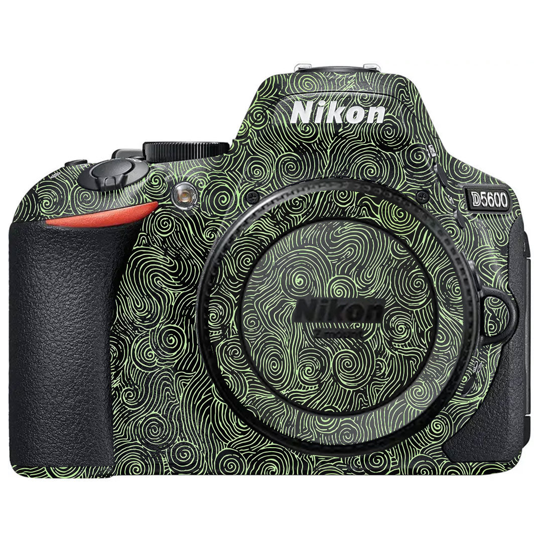 Green Spirals Nikon D5600 Camera Skin