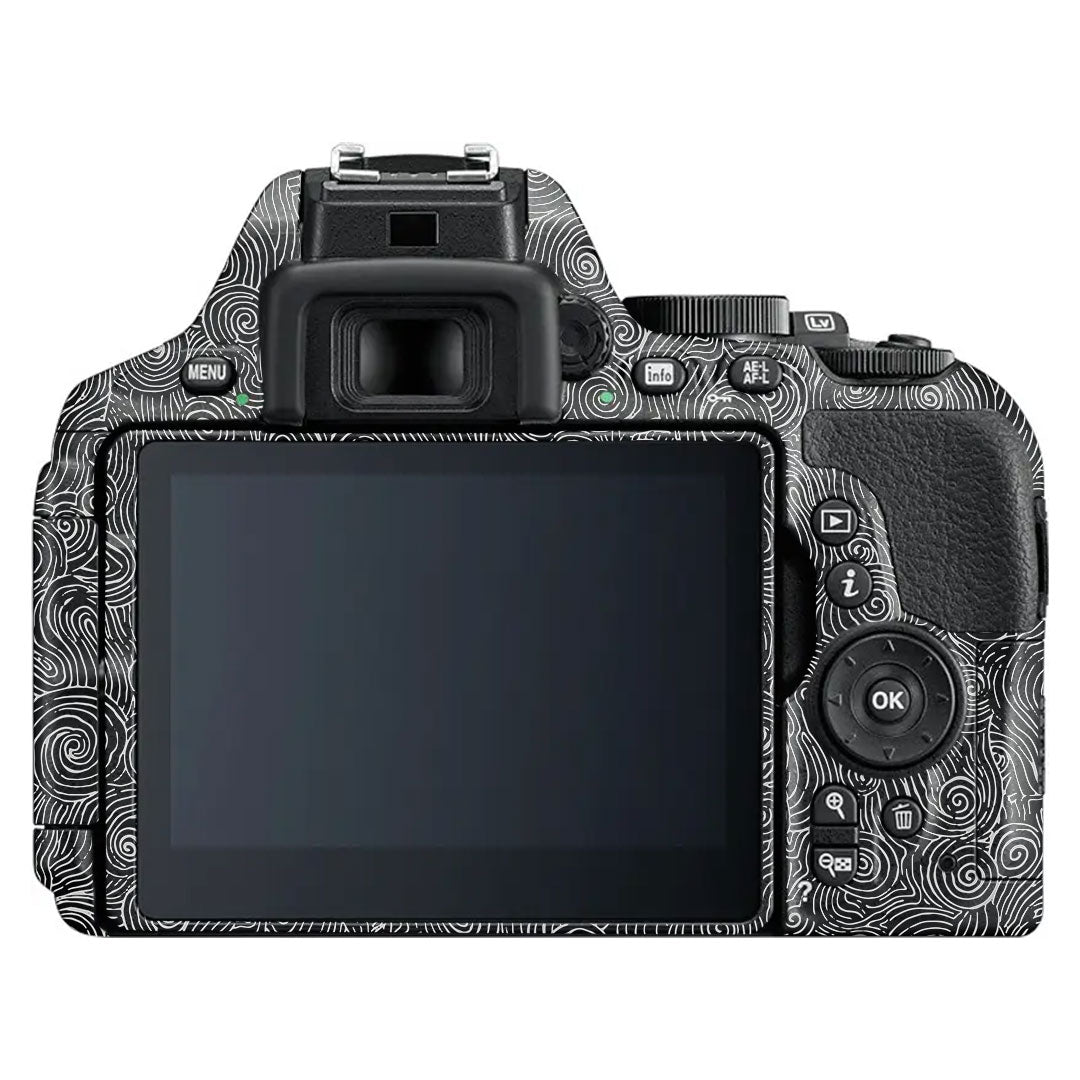 White Spirals Nikon D5600 Camera Skin