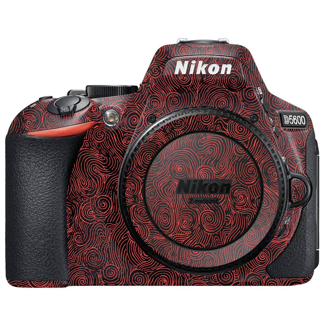 Red Spirals Nikon D5600 Camera Skin