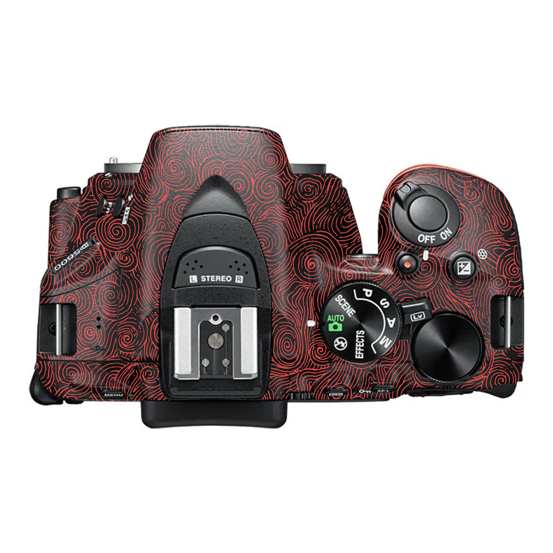 Red Spirals Nikon D5600 Camera Skin