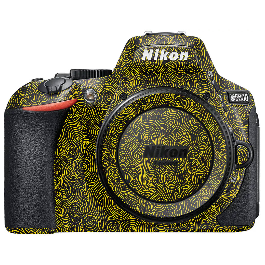 Yellow Spirals Nikon D5600 Camera Skin