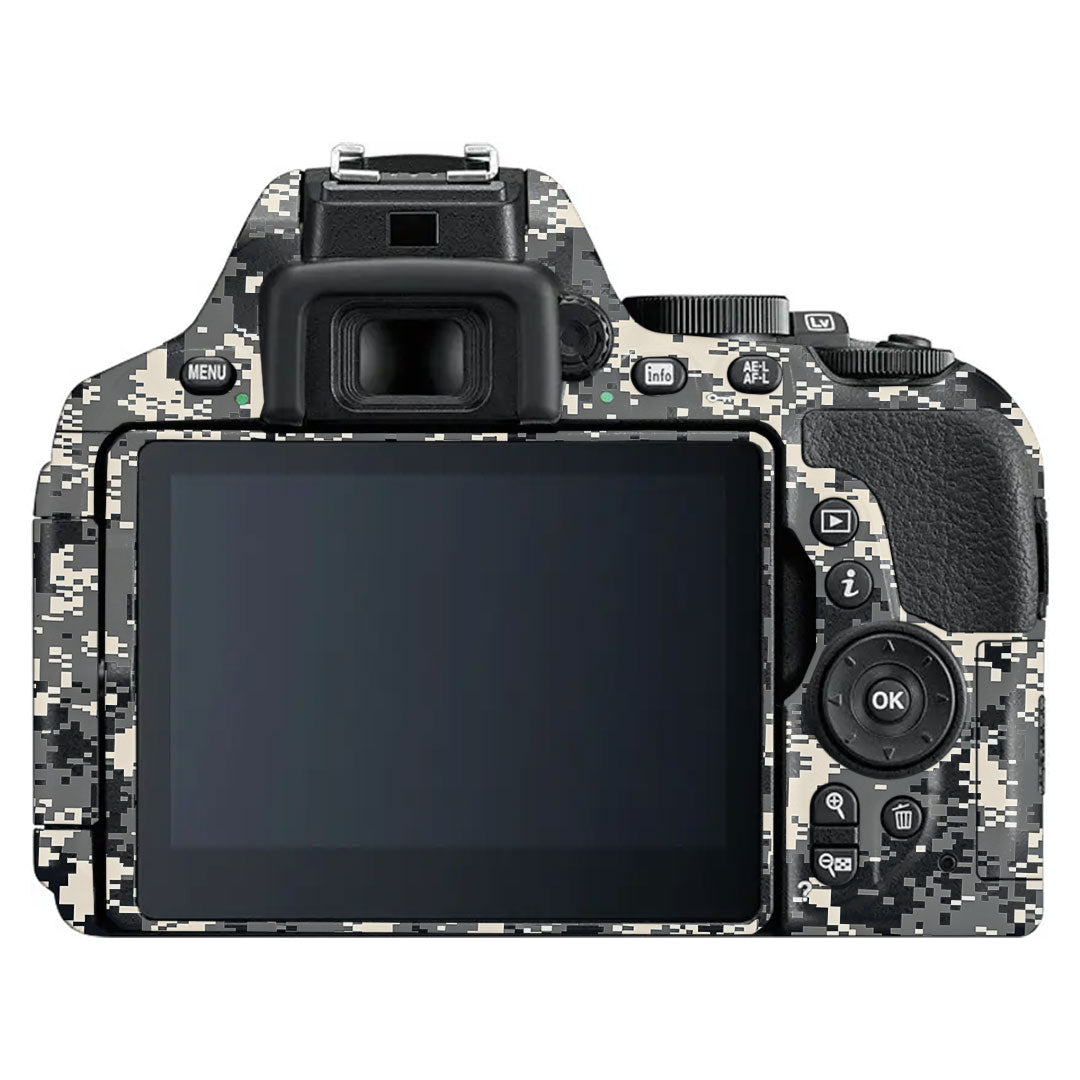 Grey Black Pixel Nikon D5600 Camera Skin
