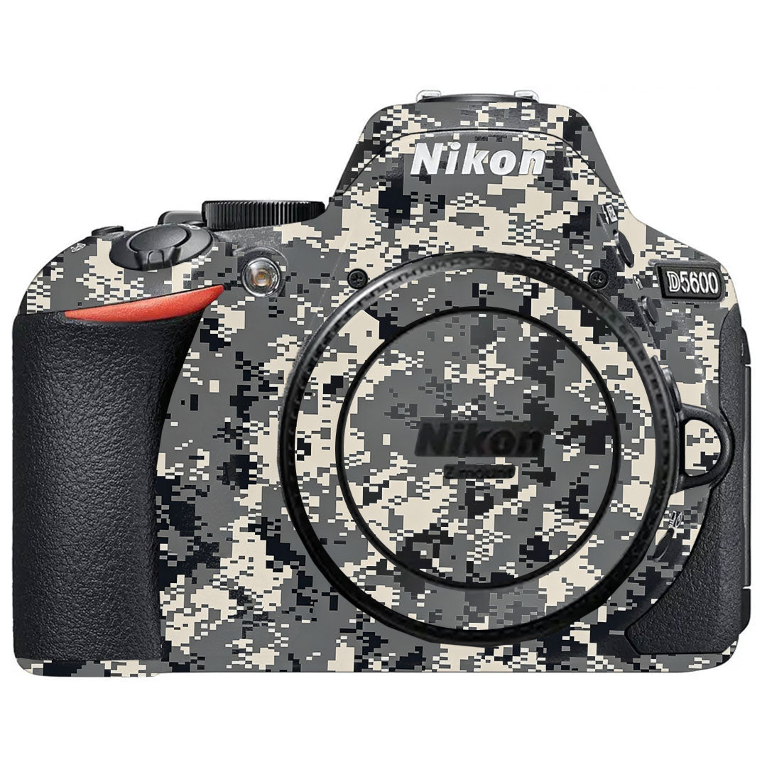 Grey Black Pixel Nikon D5600 Camera Skin