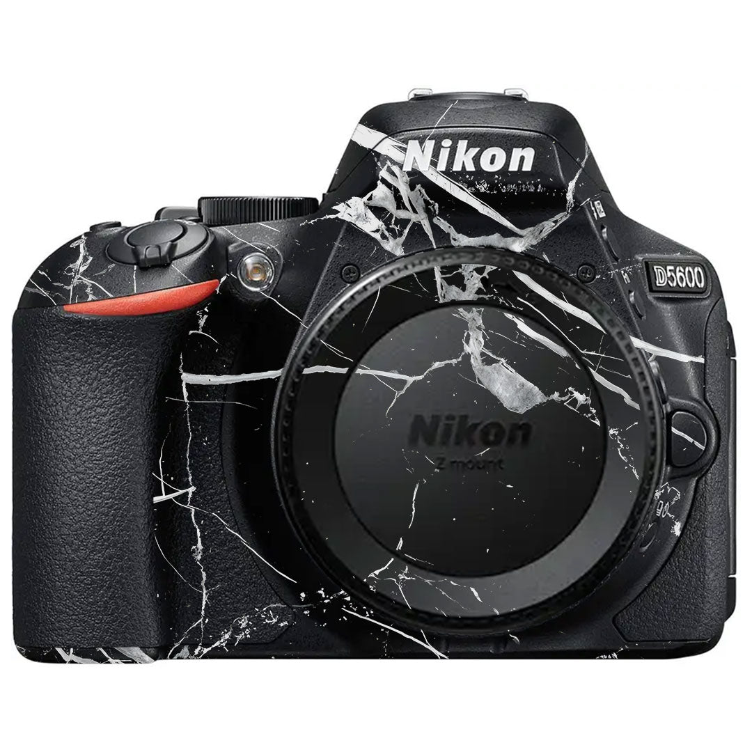White Veins on Black Nikon D5600 Camera Skin