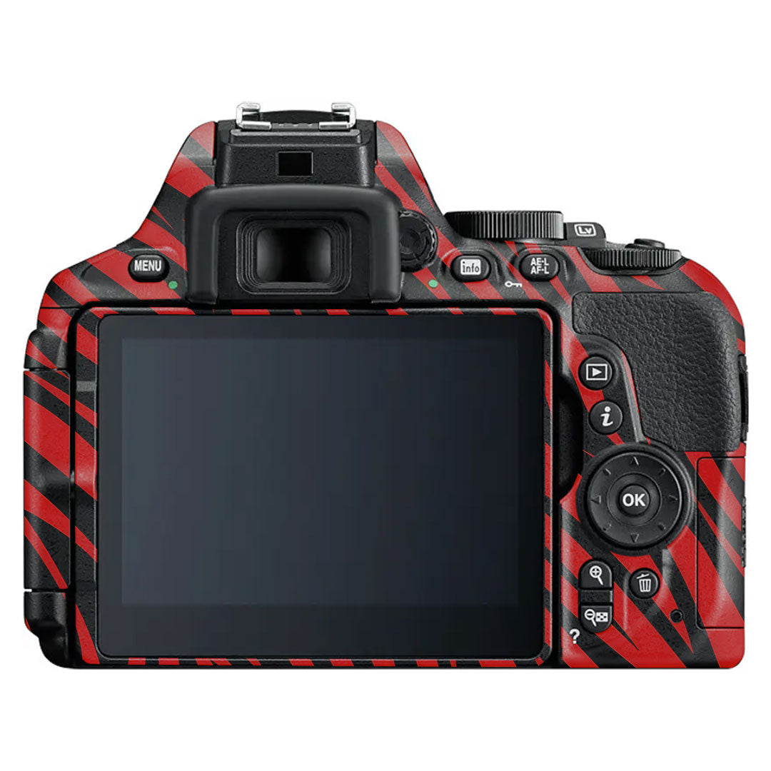 Red and Black Stripes Nikon D5600 Camera Skin