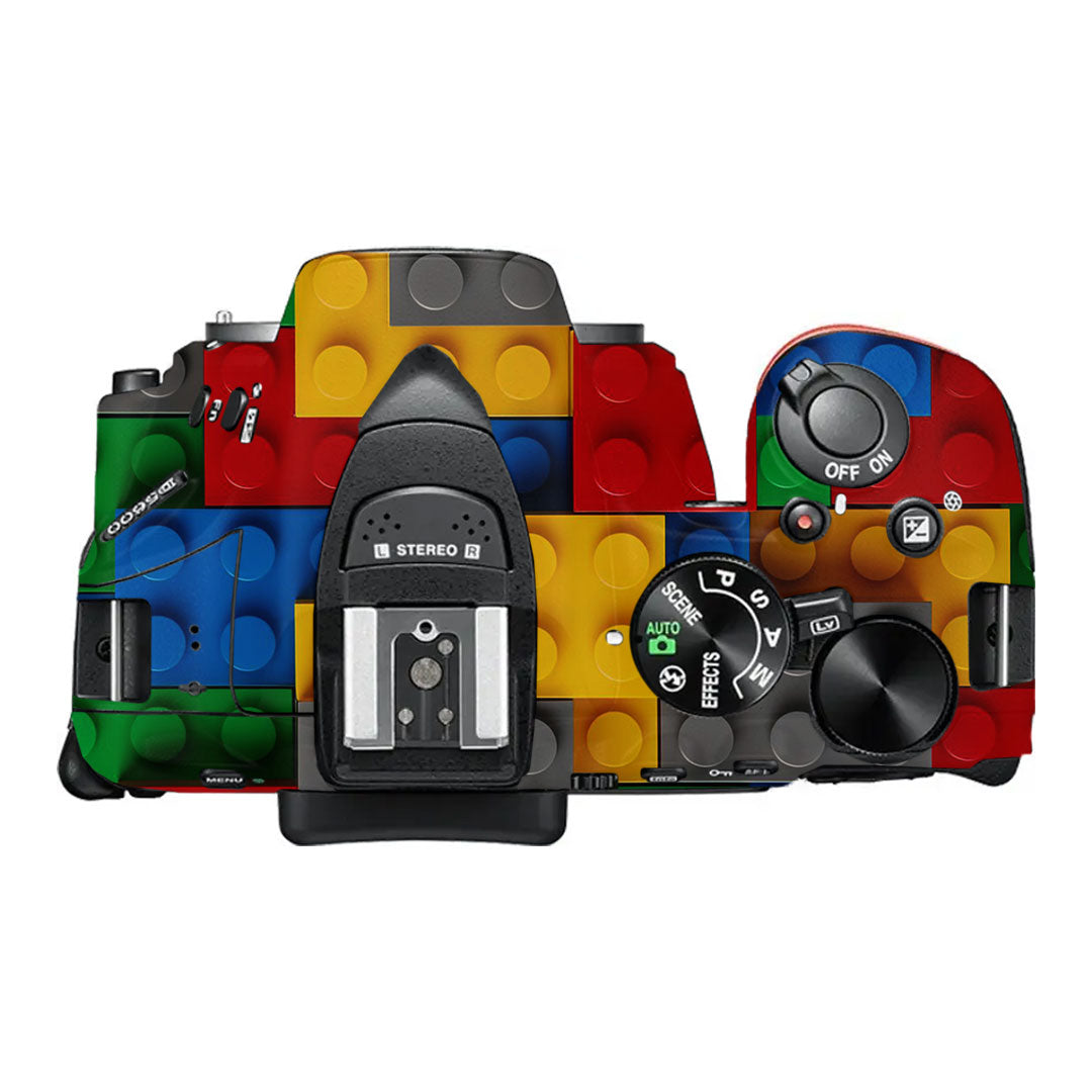 Colorful LEGO Brick Wall Pattern Nikon D5600 Camera Skin