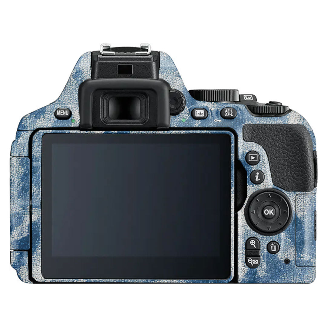 Blue Watercolor Fabric Nikon D5600 Camera Skin